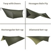 image:imageOnewind 1210 ft Camo Camping Tarp Billow Tarp Shelter Lightweight Waterproof Hammock Rainfly for Stealth Camping Army Military Bushcraft Easy to Setup with Tent Pegs and Guyline CamouflageDark Grey
