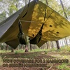 image:imageOnewind 1210 ft Camo Camping Tarp Billow Tarp Shelter Lightweight Waterproof Hammock Rainfly for Stealth Camping Army Military Bushcraft Easy to Setup with Tent Pegs and Guyline CamouflageOd Greenhot Tent