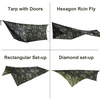 image:imageOnewind 1210 ft Camo Camping Tarp Billow Tarp Shelter Lightweight Waterproof Hammock Rainfly for Stealth Camping Army Military Bushcraft Easy to Setup with Tent Pegs and Guyline CamouflageCamo