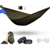 image:imageOnewind Camping Hammock Ultralight Portable Hammock with Adjustable Ridgeline Outdoor Hammock 20D Ripstop Nylon with 2  12Ft Tree Strap Ideal for Camping Hiking BackpackingOd Greendouble Layer