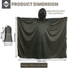 image:imageonewind Hooded Rain Poncho Silnylon Rain Coat Versatile Survival Shelter Waterproof Breathable Lightweight PonchoOd Green8956 226cm142cm