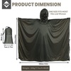 image:imageonewind Hooded Rain Poncho Silnylon Rain Coat Versatile Survival Shelter Waterproof Breathable Lightweight PonchoOd Green9856 250cm142cm