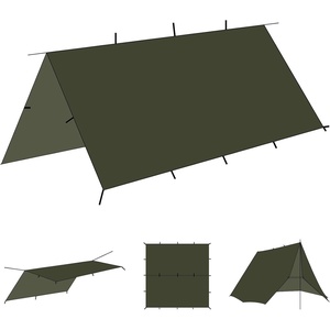 image:imageOnewind 1210 ft Camo Camping Tarp Billow Tarp Shelter Lightweight Waterproof Hammock Rainfly for Stealth Camping Army Military Bushcraft Easy to Setup with Tent Pegs and Guyline CamouflageOd Green10