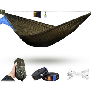 image:imageOnewind Camping Hammock Ultralight Portable Hammock with Adjustable Ridgeline Outdoor Hammock 20D Ripstop Nylon with 2  12Ft Tree Strap Ideal for Camping Hiking BackpackingOd Greendouble Layer