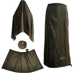 image:imageonewind Rain Skirt Half Poncho Waterproof Ultralight Nylon Rain Kilt Windproof Rainwear Liner for Riding Camping HikingOlive Green