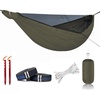 image:imageOnewind 11ft Camping Hammock with Mosquito Net and Adjustable Ridgeline Lightweight Portable Double Hammock with Tree Straps and Bug Net Ideal for Camping Hiking Backpacking Coyote BrownOd Green