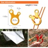 image:imageonewind Aluminum Alloy Guyline Cord Adjuster Tent Tensioners Rope Adjuster for Tent Hiking Camping 10Pack