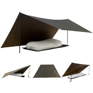 image:imageonewind 6x8 ft Camping Tarp 70D Nylon Survival Shelter OD Green  4000mm Waterproof Ultralight Emergency Shelter Tent Footprint Ground Sheet For Backpacking Hiking Camping Picnic 16oz460g