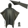 image:imageonewind Hooded Rain Poncho Waterproof Silnylon Versatile Survival ShelterOd Green9856 250cm142cm
