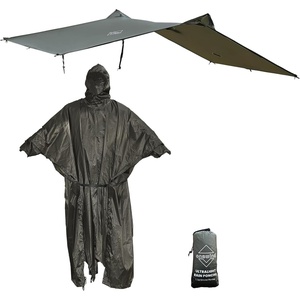 image:imageonewind Hooded Rain Poncho Waterproof Silnylon Versatile Survival ShelterOd Green10656 270cm140cm
